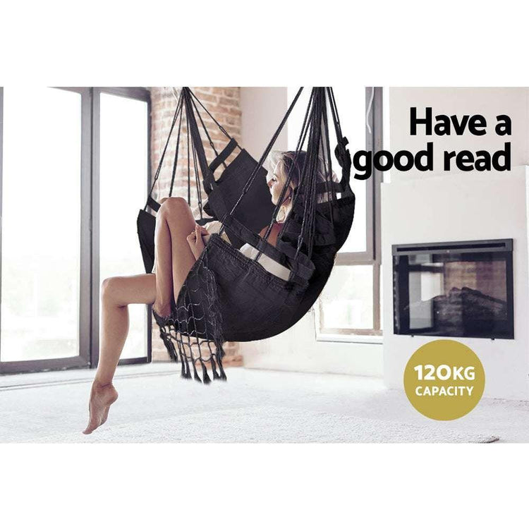 Gardeon Hammock Swing Chair - Grey - Magdasmall