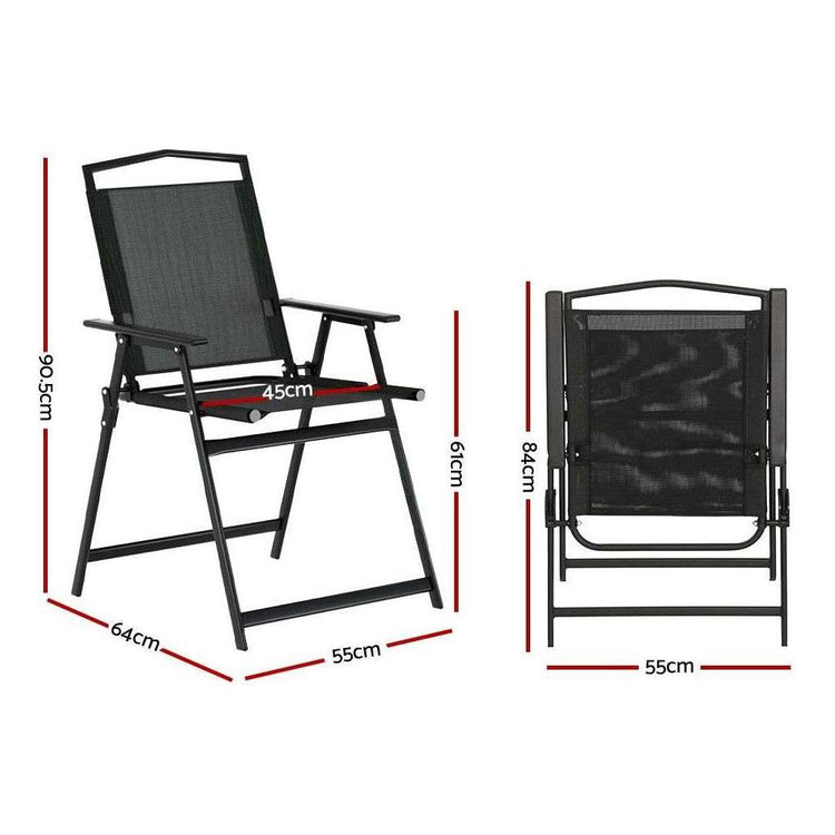 Gardeon Outdoor Chairs Portable Folding Camping Chair Steel Patio Furniture