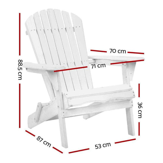 Gardeon Outdoor Furniture Adirondack Chairs Beach Chair Lounge Wooden Patio Garden