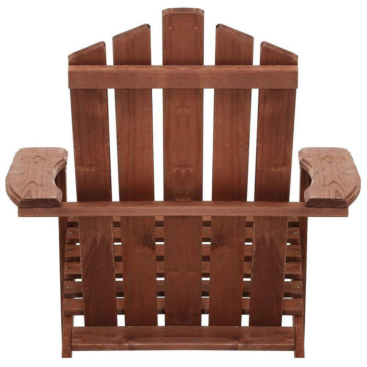 Gardeon Outdoor Sun Lounge Beach Chairs Table Setting Wooden Adirondack Patio Brown Chair