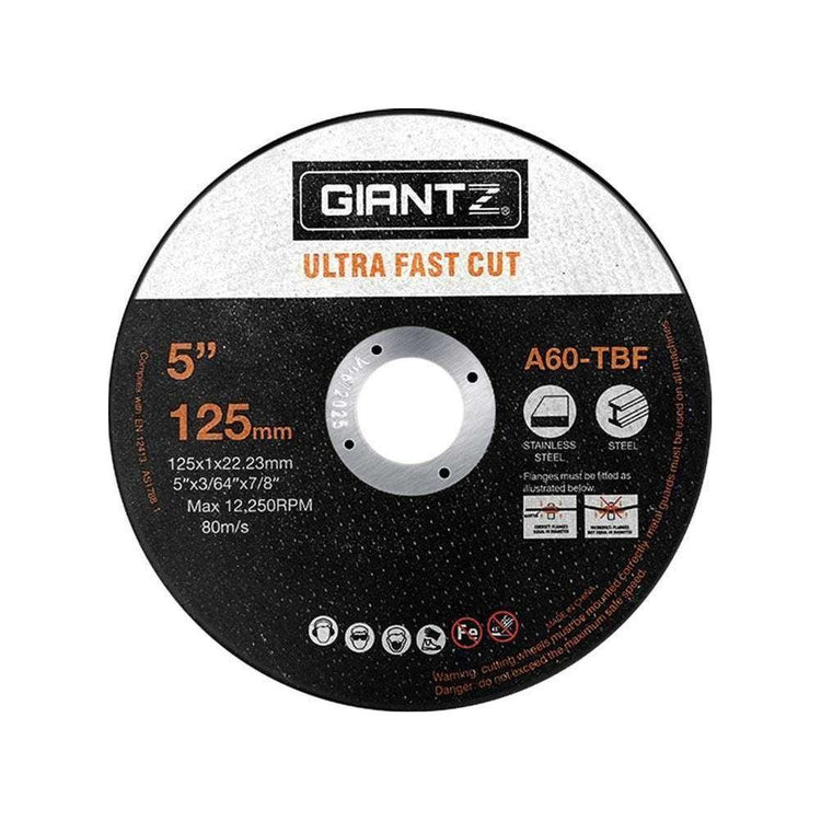 Giantz 100-Piece Cutting Discs 5&quot; 125mm Angle Grinder Thin Cut Off Wheel Metal