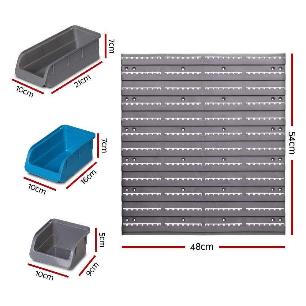 Giantz 48 Bin Wall Mounted Rack Storage Organiser - Magdasmall