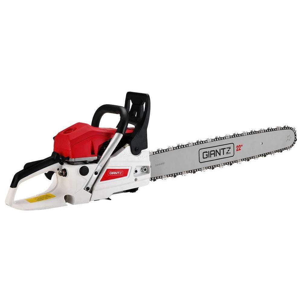 Giantz 62cc Petrol Commercial Chainsaw 22" Bar E-Start Tree Chain Saw 5.2HP - Magdasmall