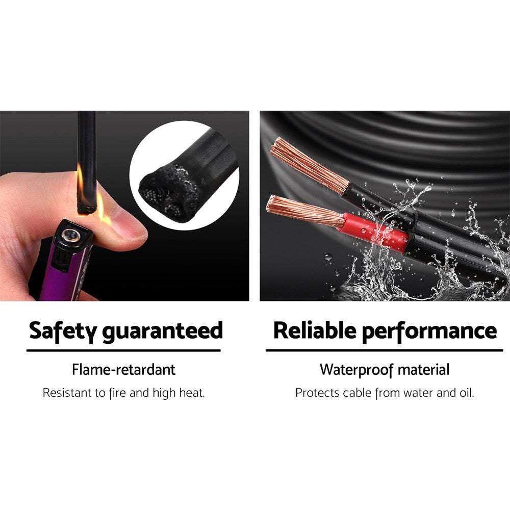 Giantz 6MM 30M Twin Core Wire Electrical Cable Extension Car 450V 2 Sheath