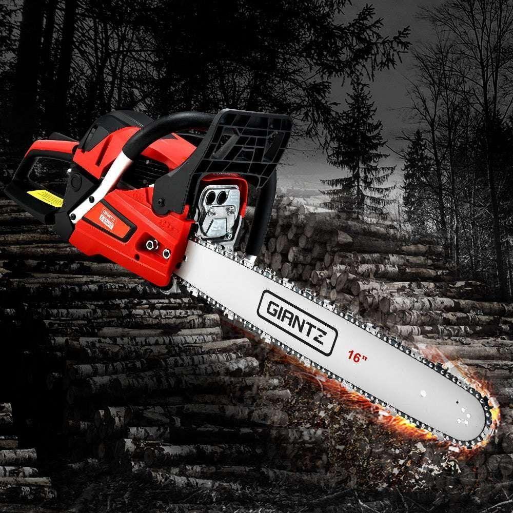 Giantz Petrol Chainsaw Chain Saw E-Start Commercial 45cc 16&