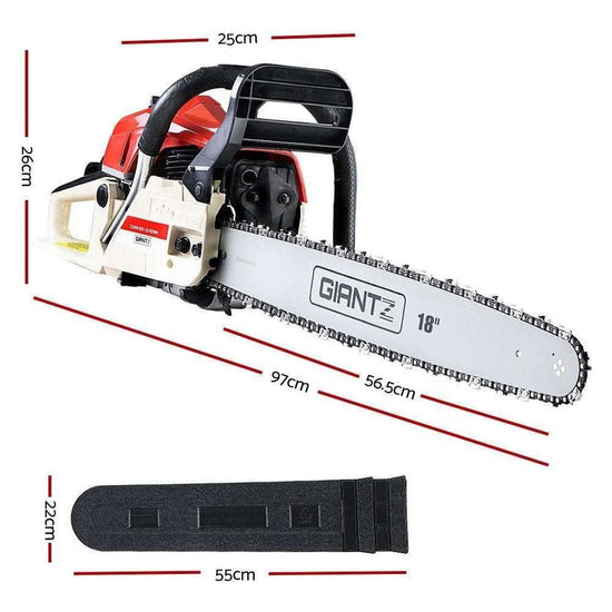 Giantz Petrol Chainsaw Commercial E-Start 18&