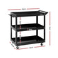 Giantz Tool Cart 3 Tier Parts Steel Trolley Mechanic Storage Organizer Black