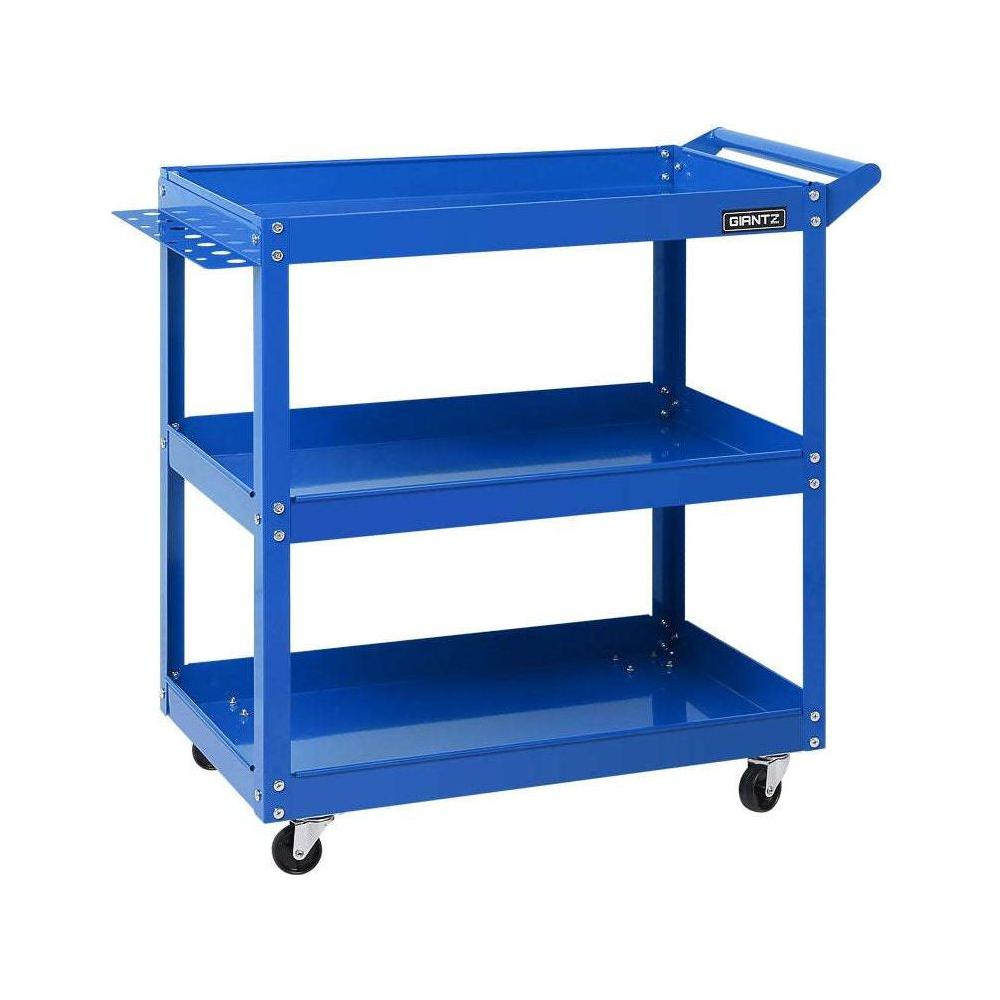 Giantz Tool Cart 3 Tier Parts Steel Trolley Mechanic Storage Organizer Blue - Magdasmall