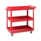 Giantz Tool Cart 3 Tier Parts Steel Trolley Mechanic Storage Organizer Red - Magdasmall