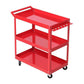 Giantz Tool Cart 3 Tier Parts Steel Trolley Mechanic Storage Organizer Red