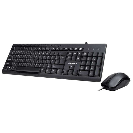 GIGABYTE KM6300 USB Wired Keyboard & Mouse Combo multimedia controls 1000dpi Adjustable Portable slim receiver Stylish design comfort (LS)