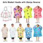 Girls Comfy Warm Blanket Hoodie with Sherpa Fleece Reverse Raspberry