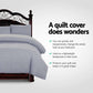 Giselle Quilt Cover Set Classic Grey - Queen/King/Super King - Magdasmall