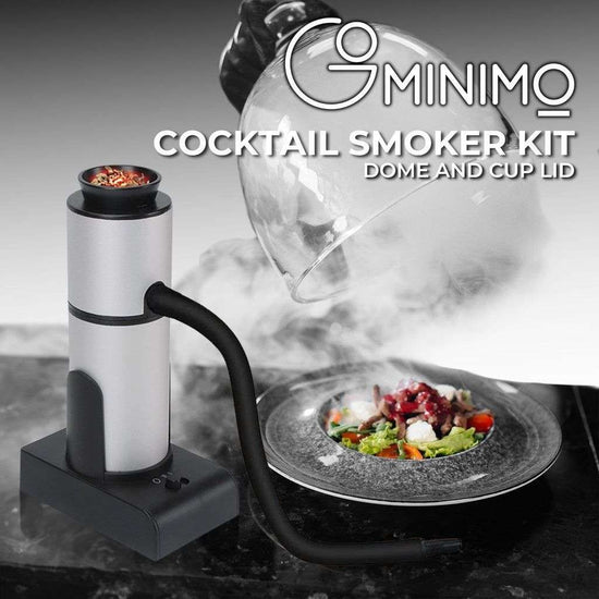 GOMINIMO Cocktail Smoker Kit with Dome and Cup Lid (Black+Silver)