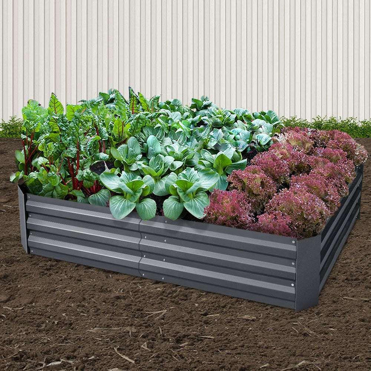 Greenfingers 2x Garden Bed 150x90cm Planter Box Raised Container Galvanised Herb - Magdasmall