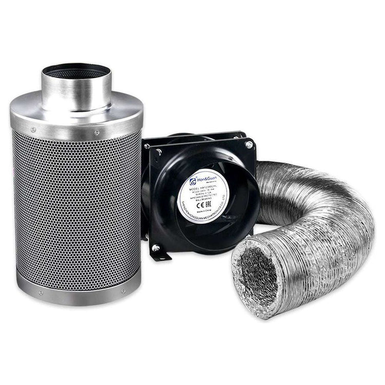 Greenfingers Hydroponics Grow Tent Ventilation Kit Vent Fan Carbon Filter Duct Ducting 4 inch - Magdasmall