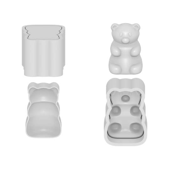 Gummy Bear Bath Bomb Mold 3D Molds, Bath Bomb Mold Presses, Bath Molds, Three Piece Mold, Diy PLA/PLA+ Plastic - Hand press molds
