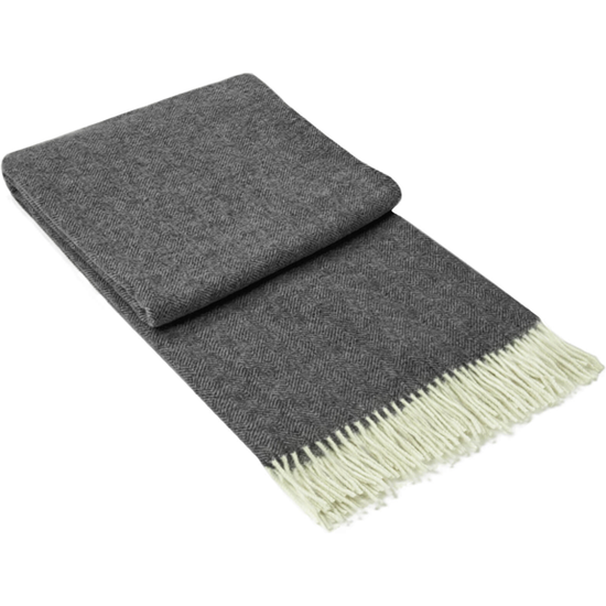 Hampton Throw - Merino Wool Blend - Dark Grey