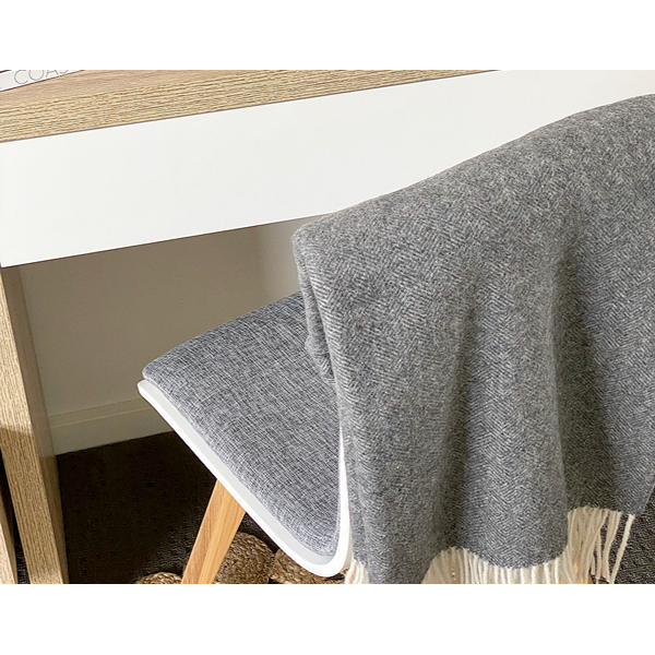 Hampton Throw - Merino Wool Blend - Dark Grey