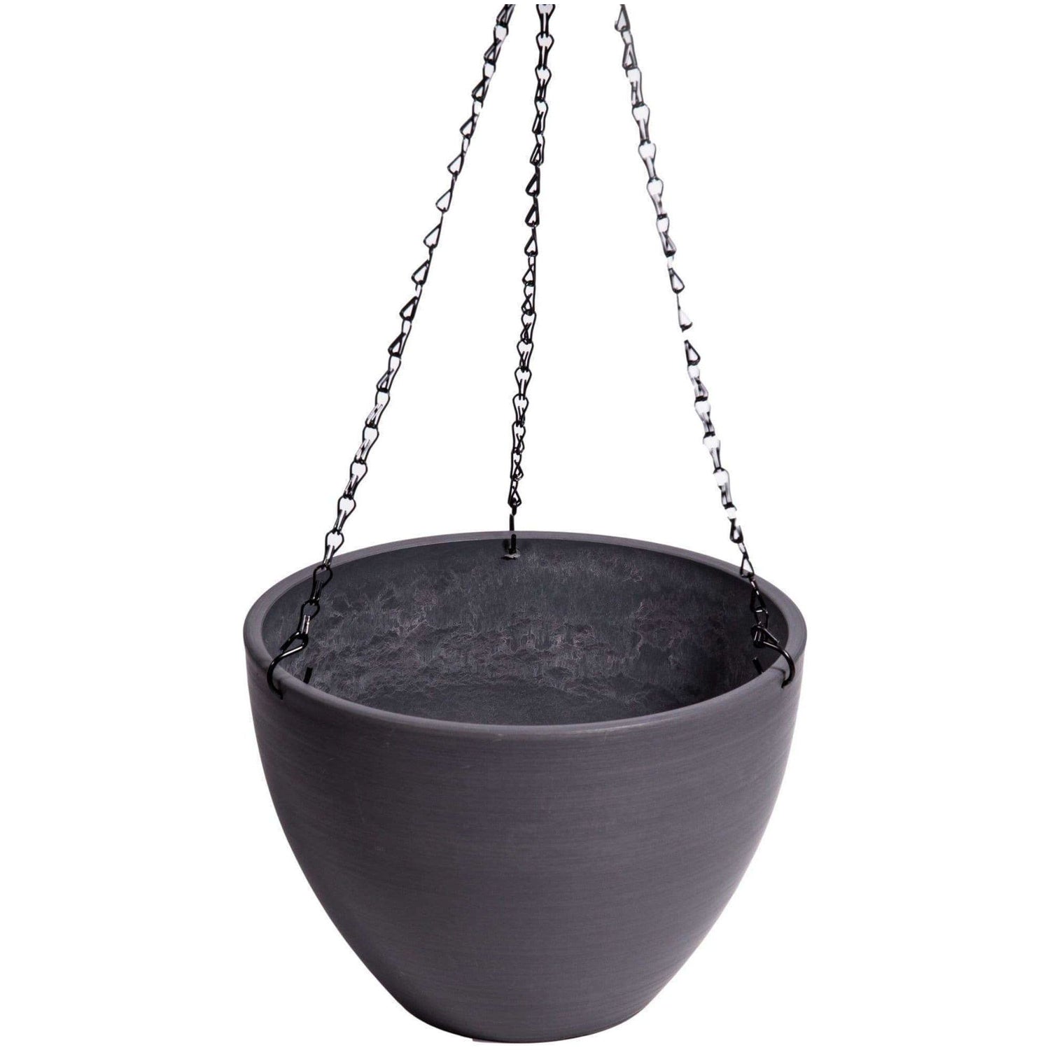 Hanging Grey or White Plastic Pot With Chain 30cm