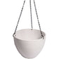 Hanging Grey or White Plastic Pot With Chain 30cm