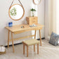 Hanging Round Wall Mirror 38 cm - Solid Bamboo Frame and Adjustable Leather Strap for Bathroom and Bedroom