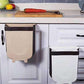 Hanging Trash Can Collapsible Small Garbage Waste Bin for Kitchen Cabinet Door (Beige)