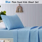 Happy Kids Blue Plain Dyed Microfibre Sheet Set Double - Magdasmall