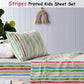 Happy Kids Multi Stripes Printed Microfibre Sheet Set Double - Magdasmall