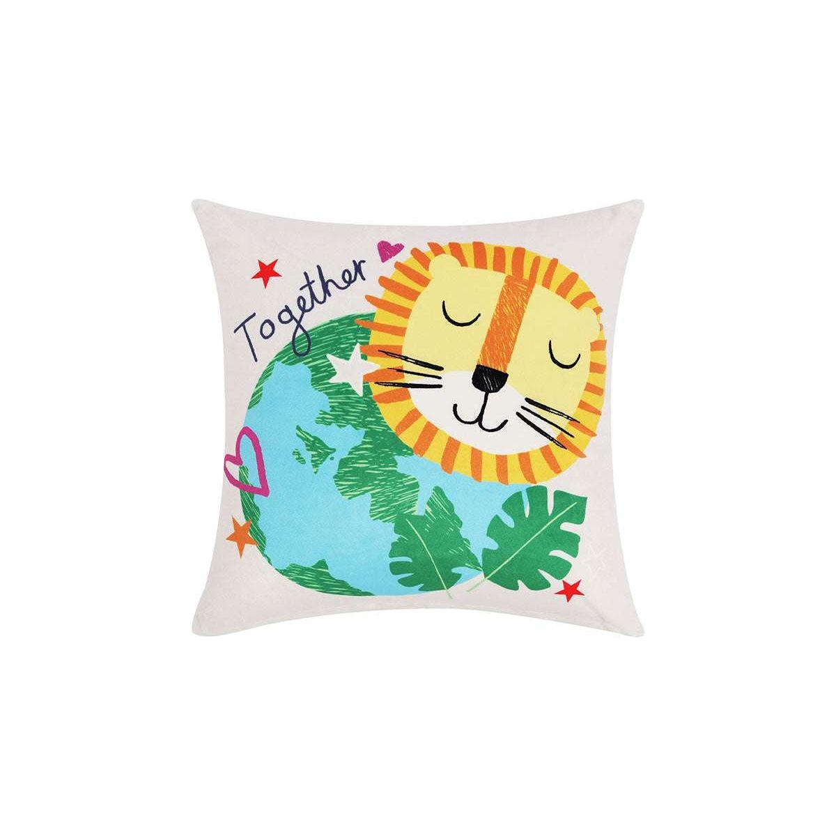 Happy Kids Our Planet Filled Square Cushion