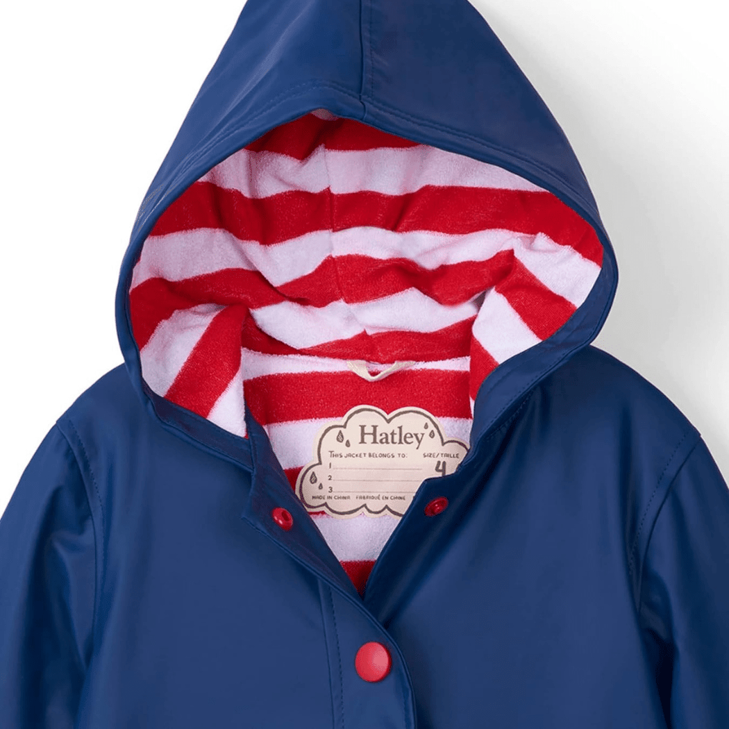 HATLEY Splash Rain Jacket | Navy & Red Size 3-1826048954324881409