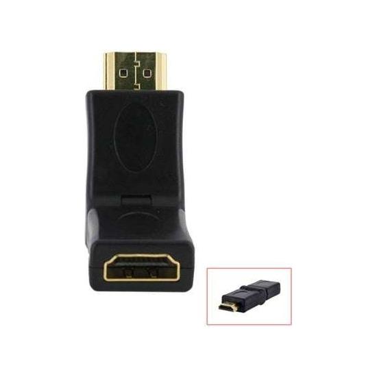 HDMI Right Angle Port Saver Adapter Male to Female 180Degree Swiveling Converter