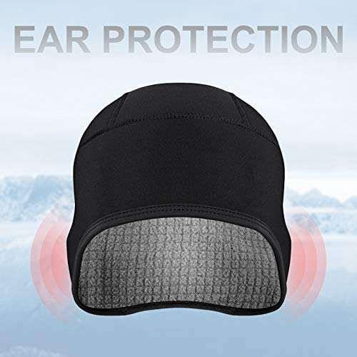 Helmet Fleece Inner Liner Cycling Skull Cap Winter Thermal MTB Mountain Cycling Cap for Men Women Headwear for Running Skiing &amp; Winter Sports BLACK Rockbros