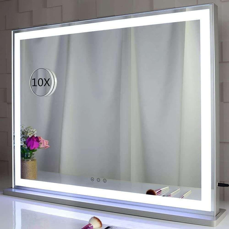 Hollywood LED Makeup Mirror with Smart Touch Control and 3 Colors Dimmable Light (72 x 56 cm) - Magdasmall