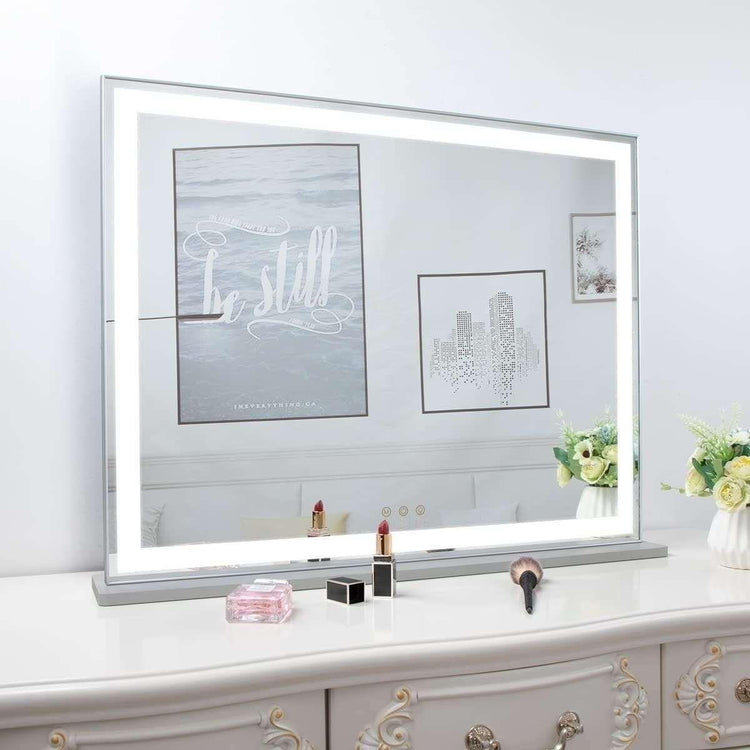 Hollywood LED Makeup Mirror with Smart Touch Control and 3 Colors Dimmable Light (72 x 56 cm) - Magdasmall