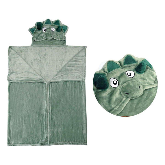 Hooded Wrap & Snuggle Animal Blanket Throw Rug Dinosaur - Magdasmall