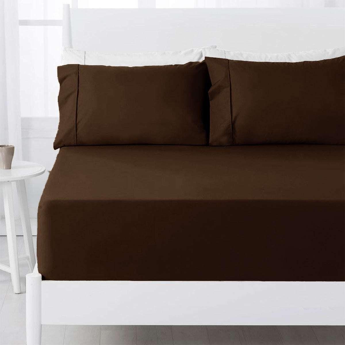 Hotel Living 250TC Chocolate Cotton Rich Combo Set Queen 38cm - Magdasmall