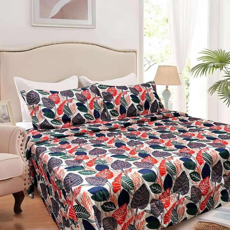 Hotel Living 3 Pce Light Weight Comforter Set Queen/King Corbett Tropical Leaves - Magdasmall