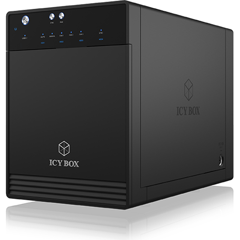 ICY BOX SINGLE enclosure for 4x HDD/SSD with USB 3.1 (Gen 2) Type-C interface and fan