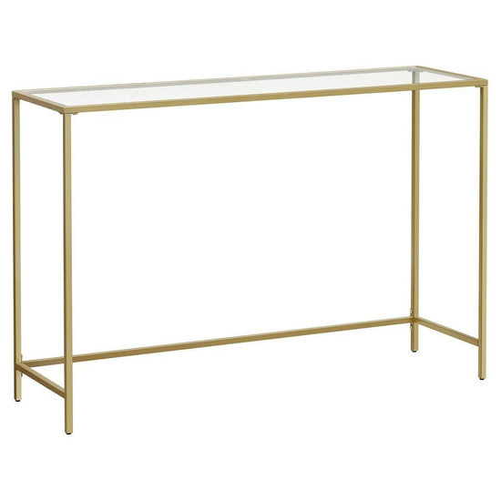 VASAGLE Console Table Tempered Glass Gold