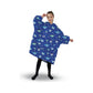 GOMINIMO Hoodie Blanket (Kids Dinosaur Dark blue)