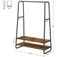 VASAGLE Clothes Rack with 2 Shelves Rustic Brown and Black