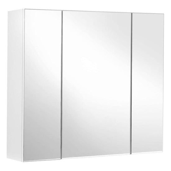 VASAGLE Bathroom Wall Cabinet with Mirror and Adjustable Shelf White BBK22WTV1