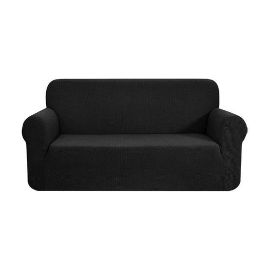 GOMINIMO Polyester Jacquard Sofa Cover 3 Seater (Black)