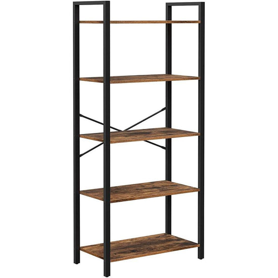 VASAGLE 5 Tier Bookshelf Standing Display Storage Rack Rustic Brown