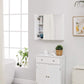 VASAGLE Bathroom Wall Cabinet with Mirror and Adjustable Shelf White BBK22WTV1