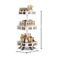 GOMINIMO 3 Tier Rotating Spice Rack Square Shape (White)