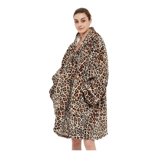 GOMINIMO Hoodie Blanket Leopard Print Design