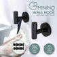 GOMINIMO T-hook Stainless Steel Wall Hook 6pcs (Black)