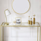 VASAGLE Console Table Tempered Glass Gold